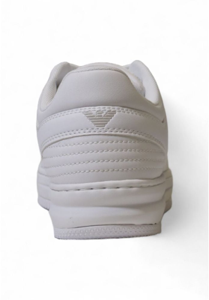 EA7 Emporio Armani White Polyester Athletic Sneakers