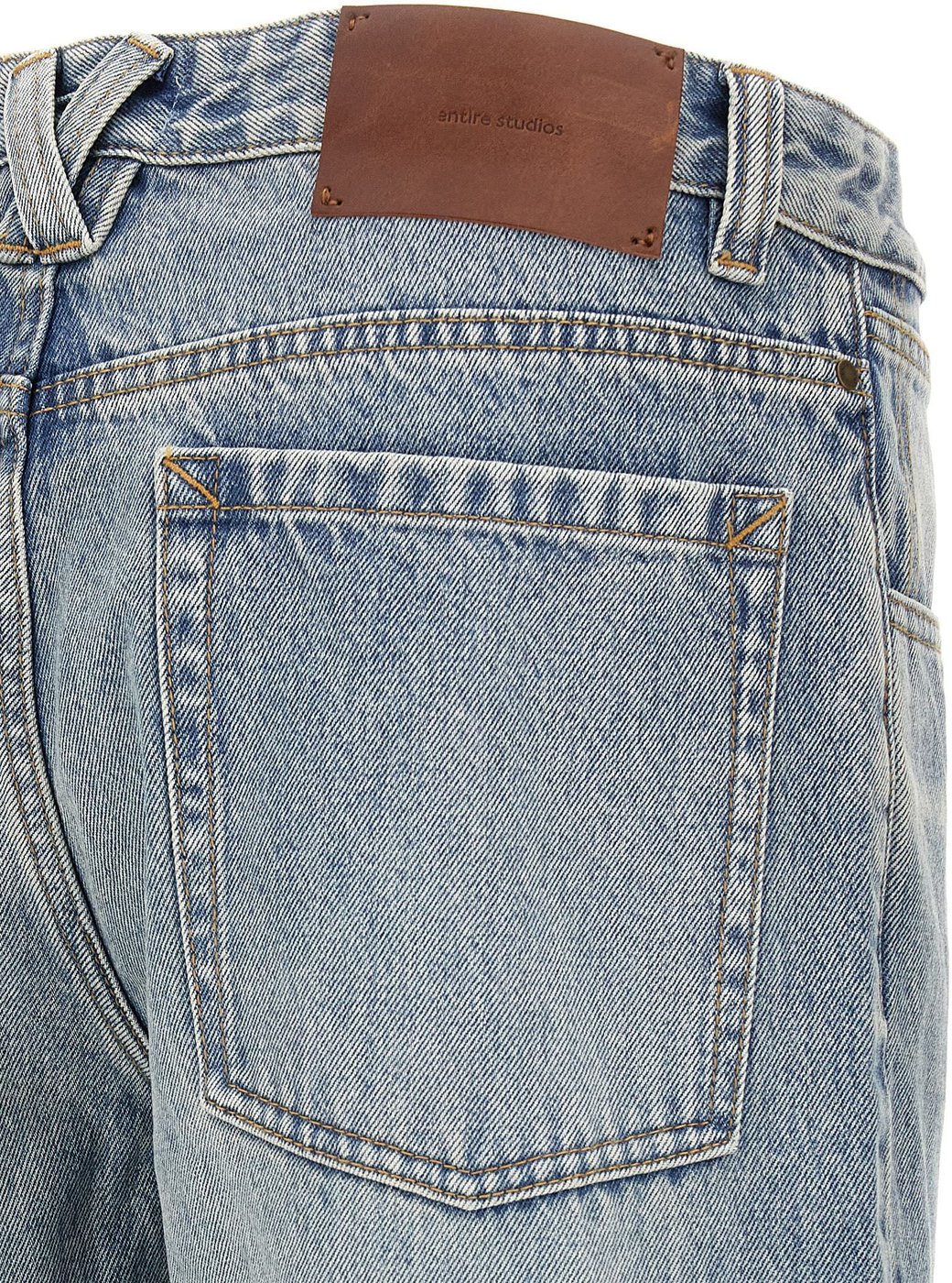 Entire Studios Blue Cotton Straight-Leg Jeans