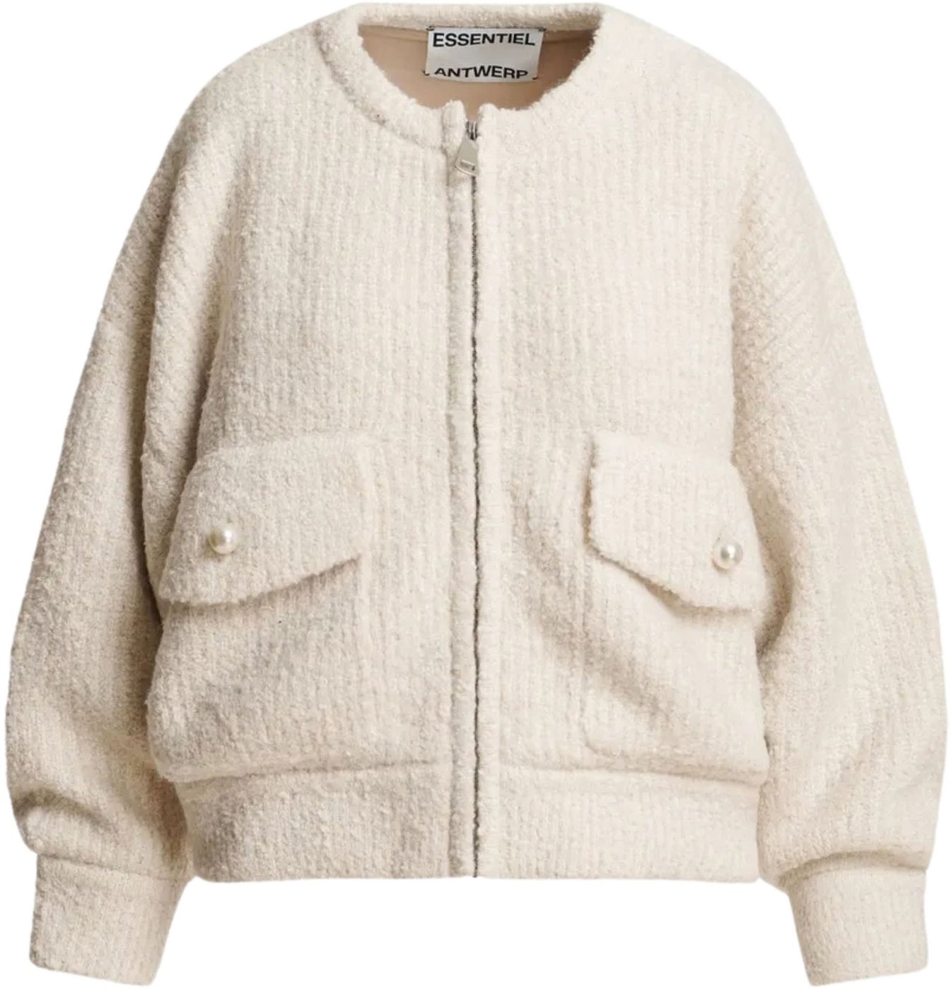Essentiel Antwerp Knitted Jacket With Fur Jackets Off White Kanada