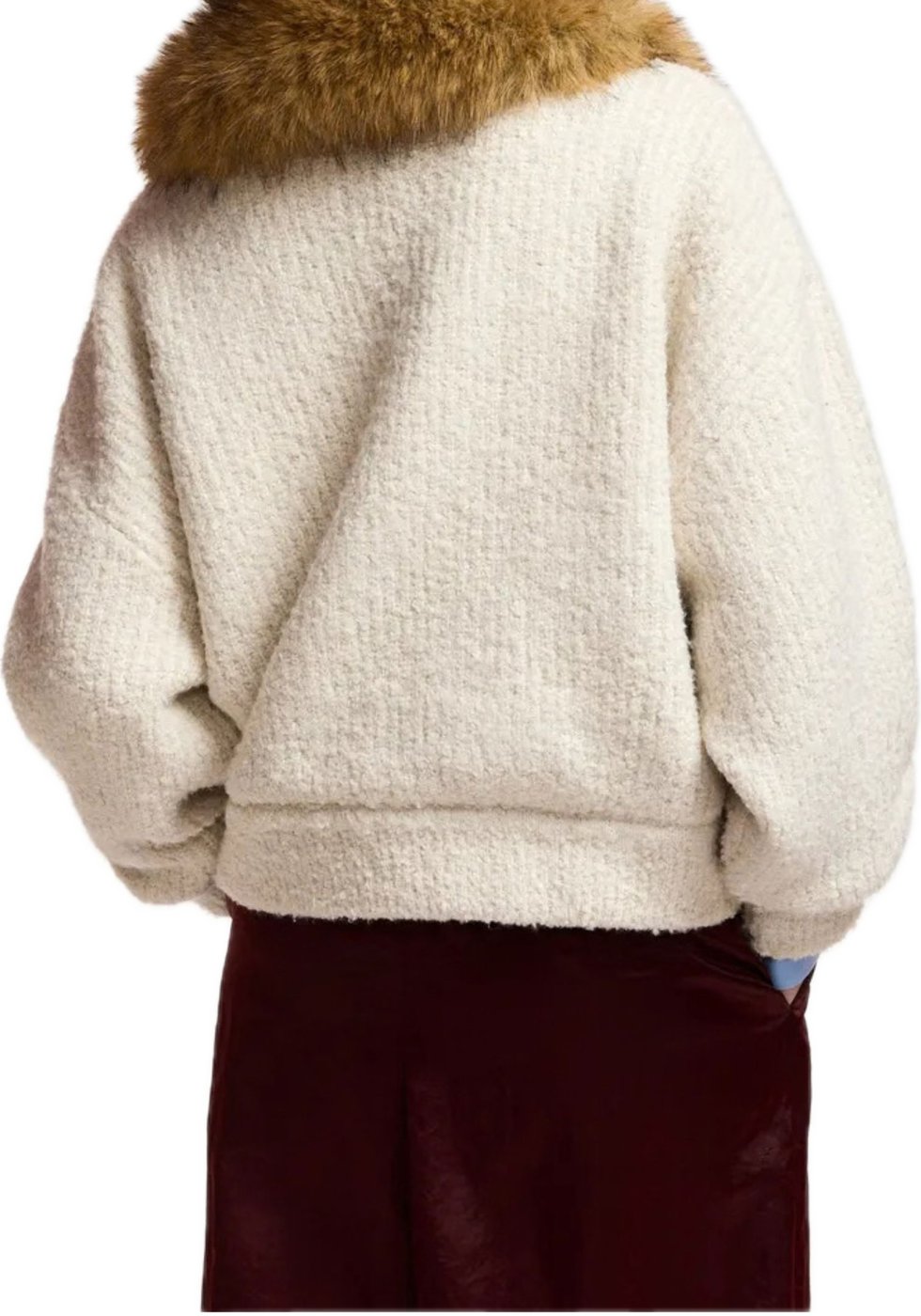 Essentiel Antwerp Knitted Jacket With Fur Jackets Off White Kanada