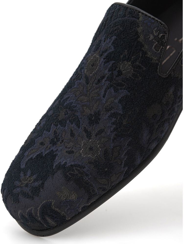 Etro Blue Leather Slip-On Loafers