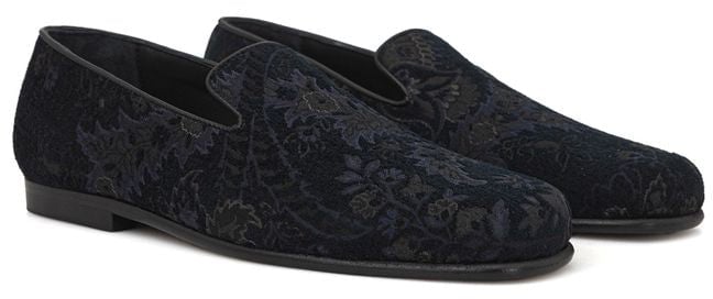 Etro Blue Leather Slip-On Loafers