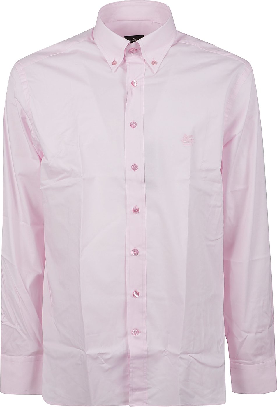 Roma Logo Botton Down Long Sleeve Shirt Pink