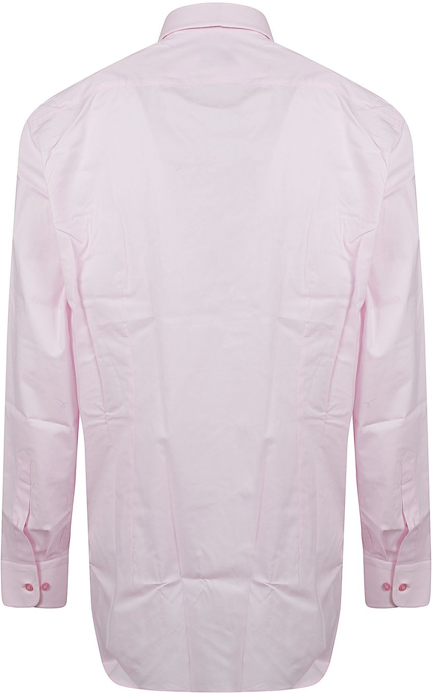 Roma Logo Botton Down Long Sleeve Shirt Pink