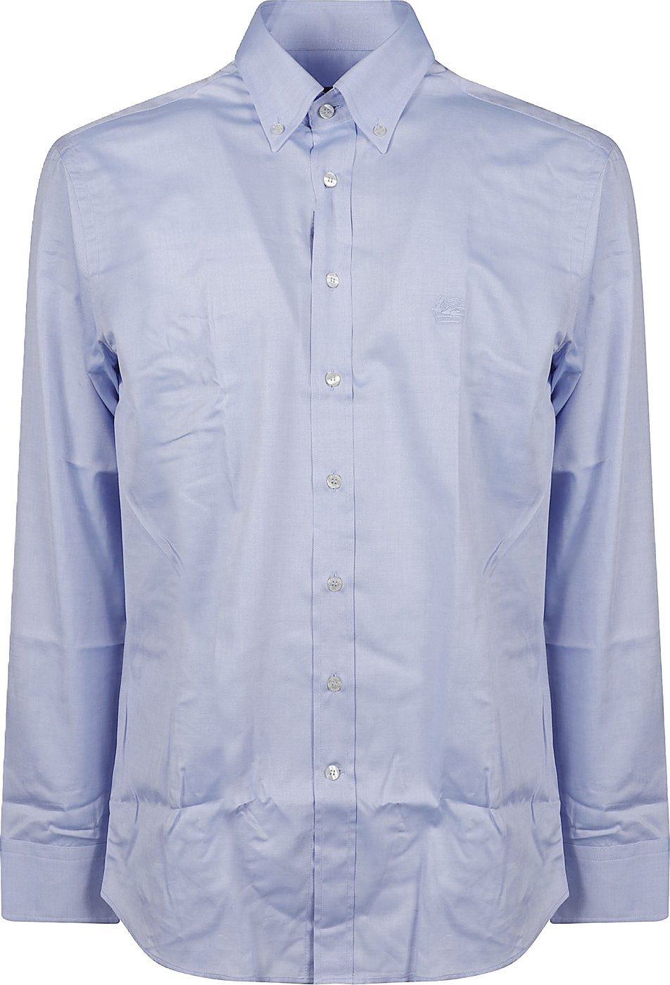 Long Sleeve Roma Logo Botton Down Shirt Blue