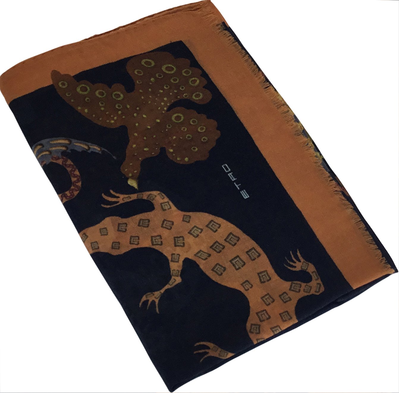 Printed scarf in wool and cashmere