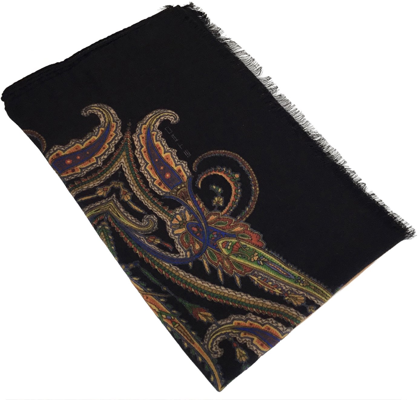 Scarf in wool and cashmere with paisley pattern
