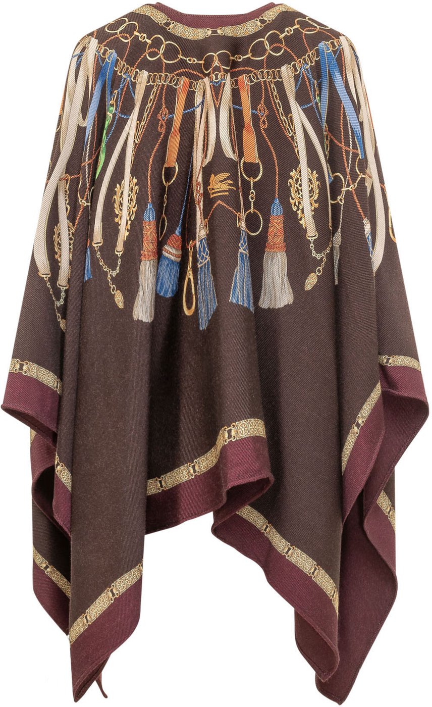 Poncho con Stampa Ornamentale