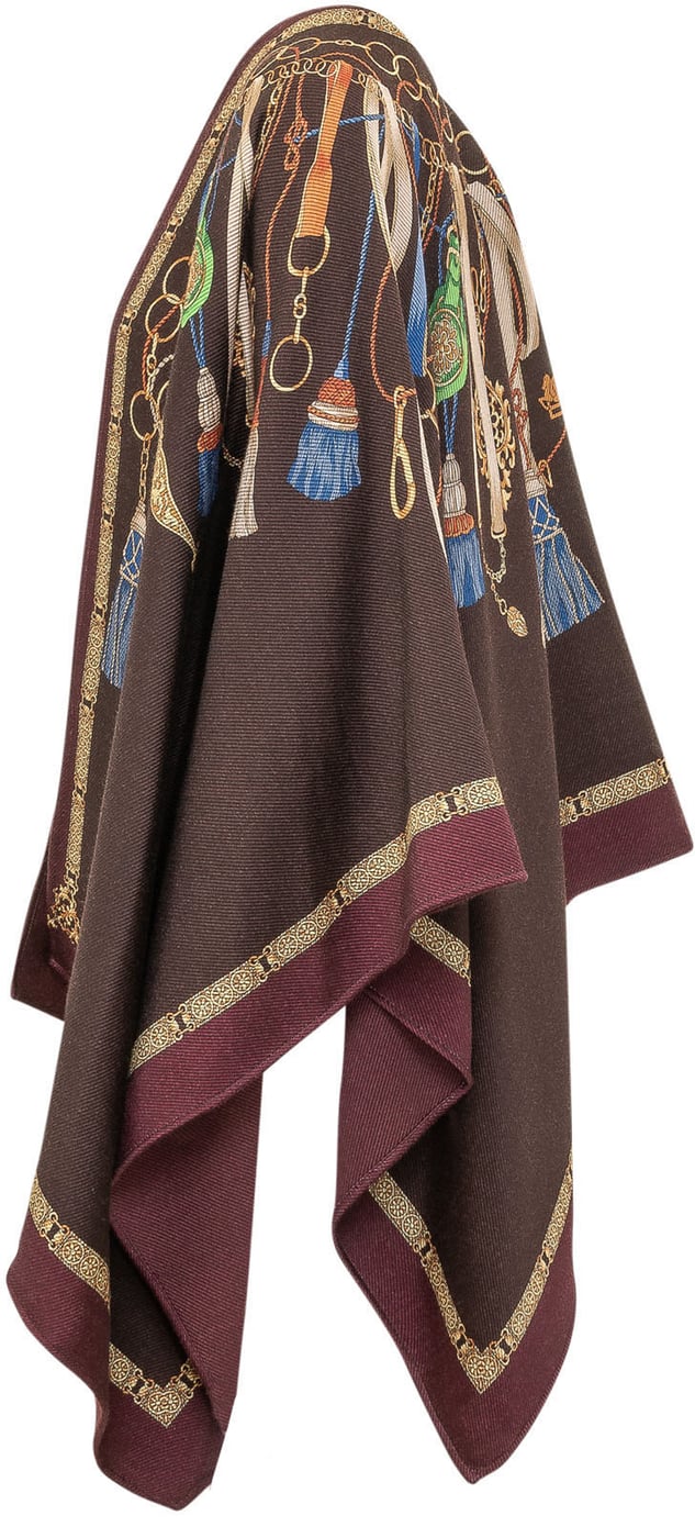 Poncho con Stampa Ornamentale