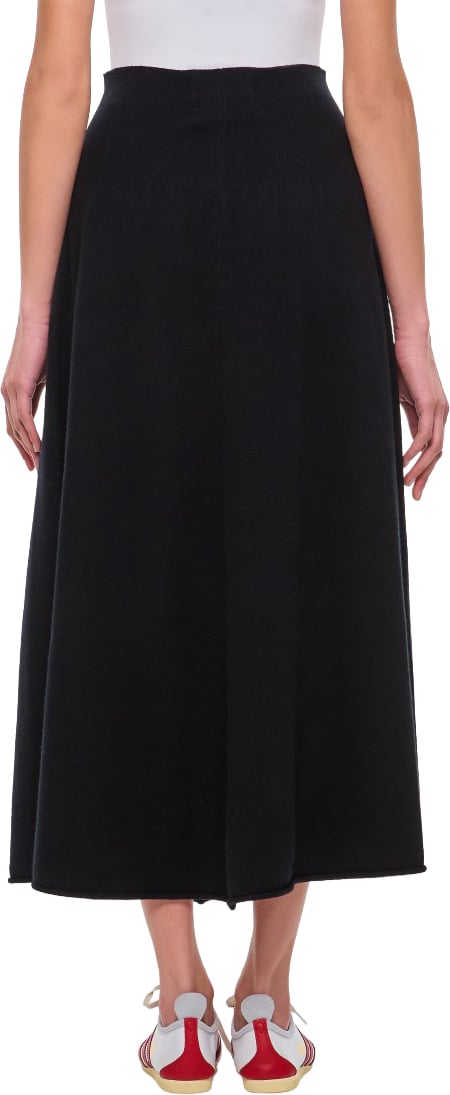 Flowing Midi Skirt With High Elastic Waistband