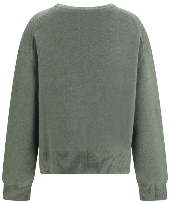 Green Mike Cashmere Crewneck Oversized Knit Sweater