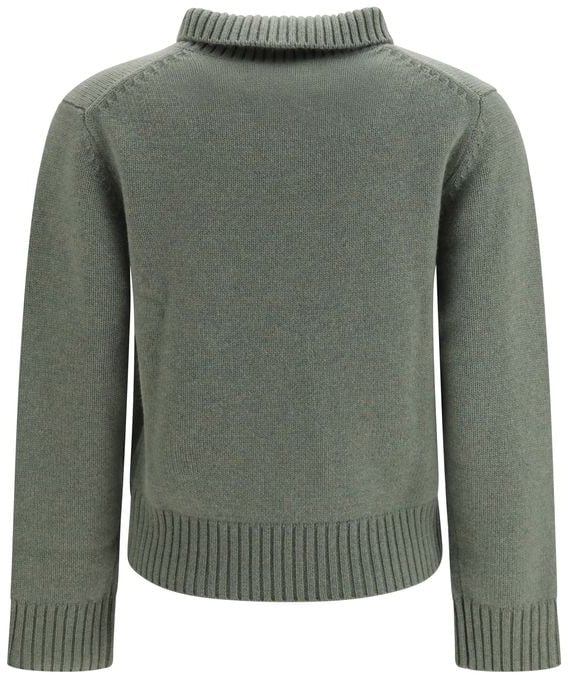 Green Jo Heavyweight Ribbed Polo Cashmere Sweater