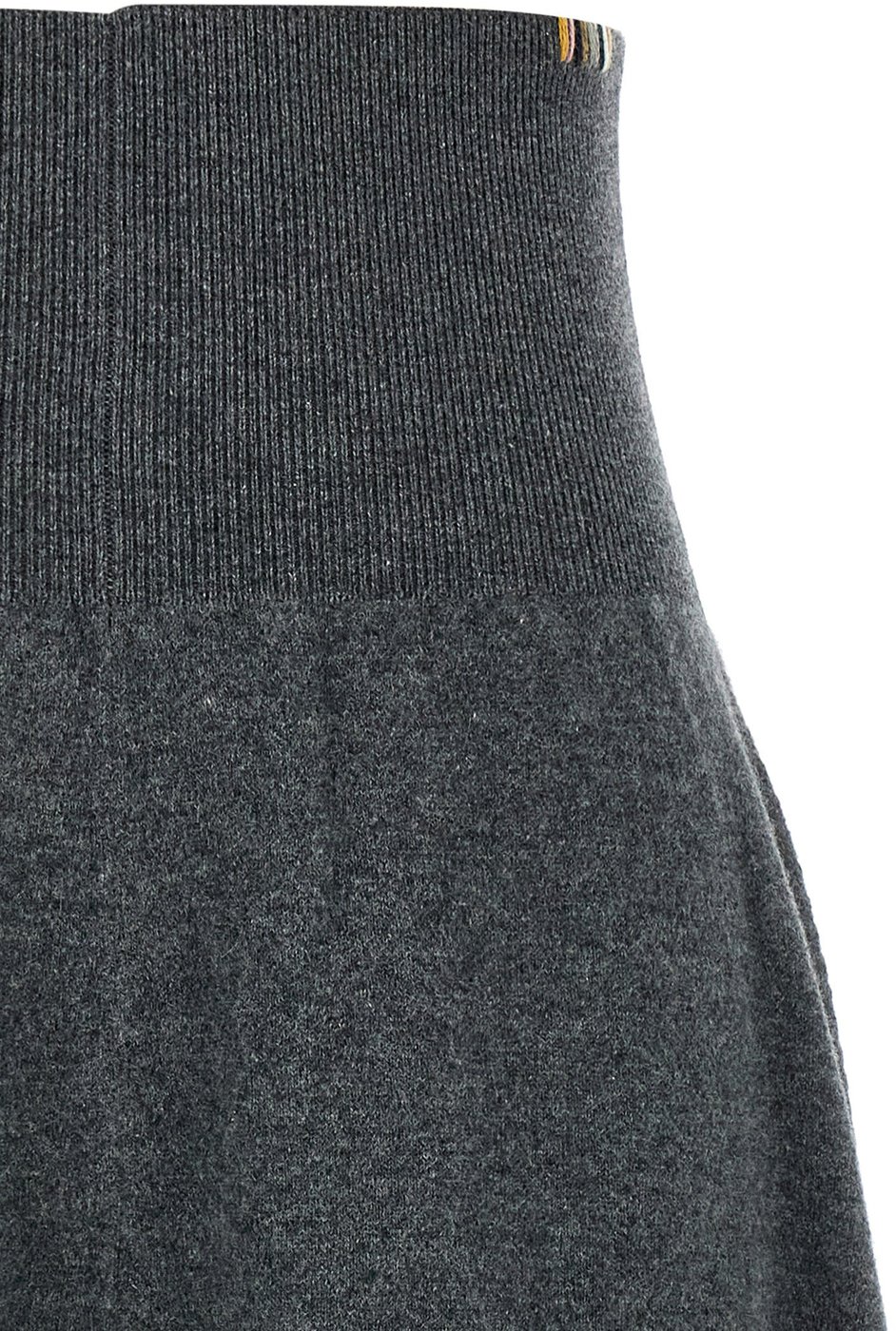 Grey Ease High-Waist Stretch Cashmere Knit Midi Skirt