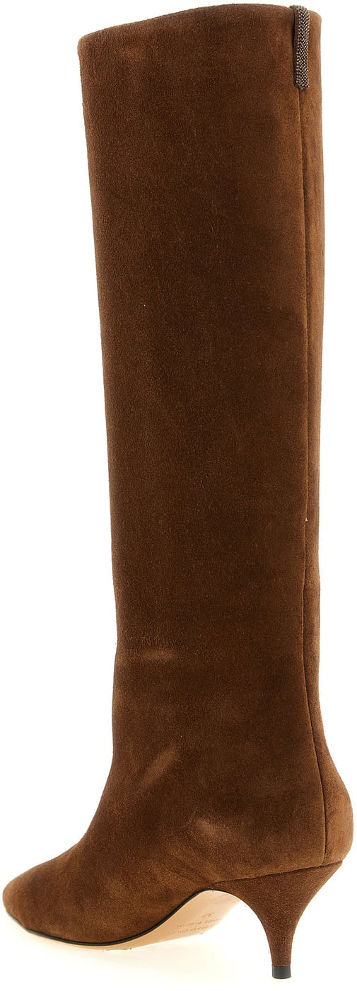 Fabiana Filippi Brown Suede Leather Over The Knee