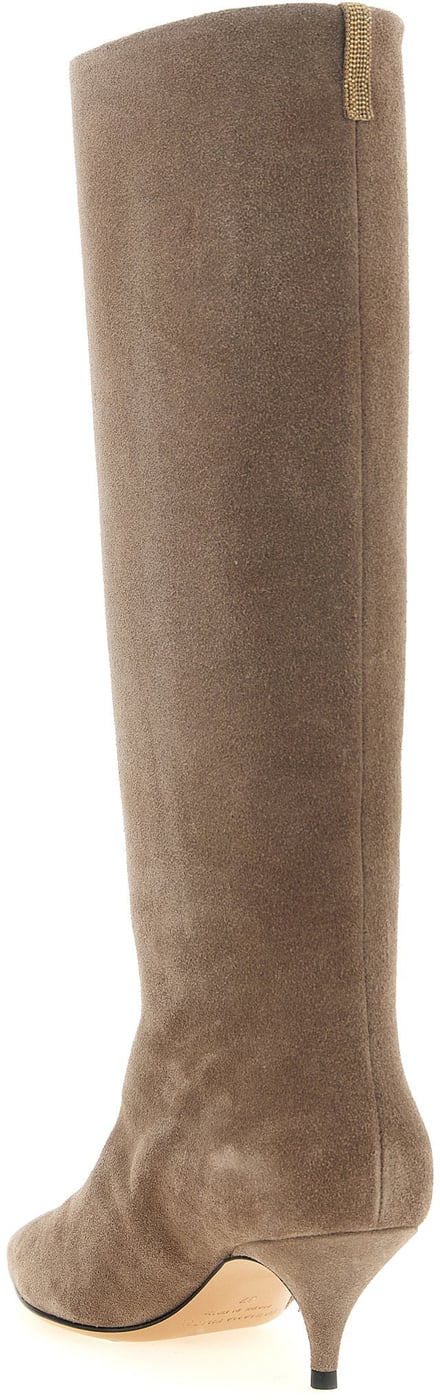 Fabiana Filippi Beige Suede Leather Over The Knee