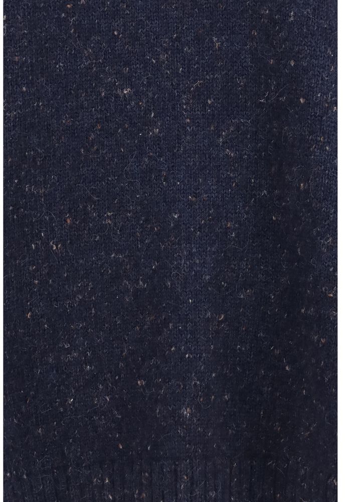 Textured Knit Sweater With Ballooned Sleeves And Crew Neckline