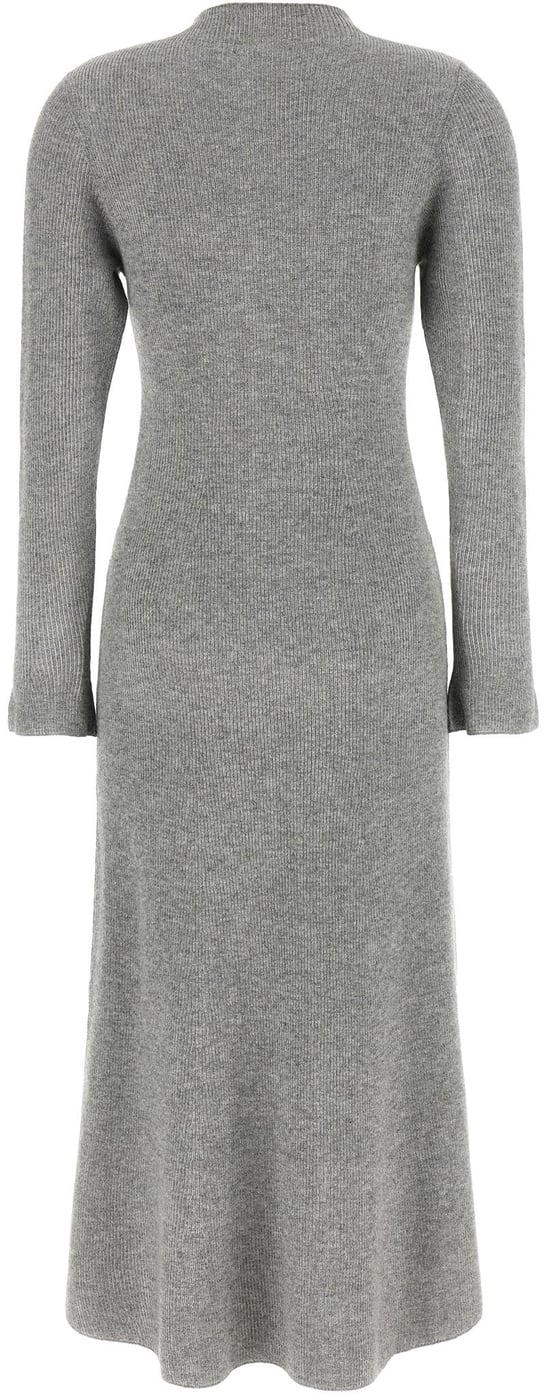Fabiana Filippi Gray Virgin Wool Midi Dress