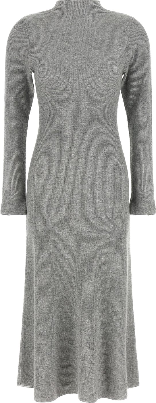 Fabiana Filippi Gray Virgin Wool Midi Dress