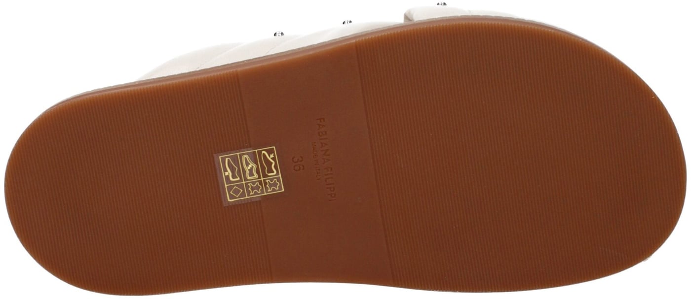 Fabiana Filippi Beige Leather Slippers