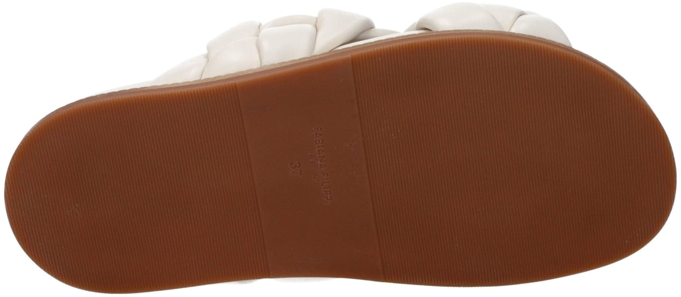 Fabiana Filippi Beige Leather Slippers