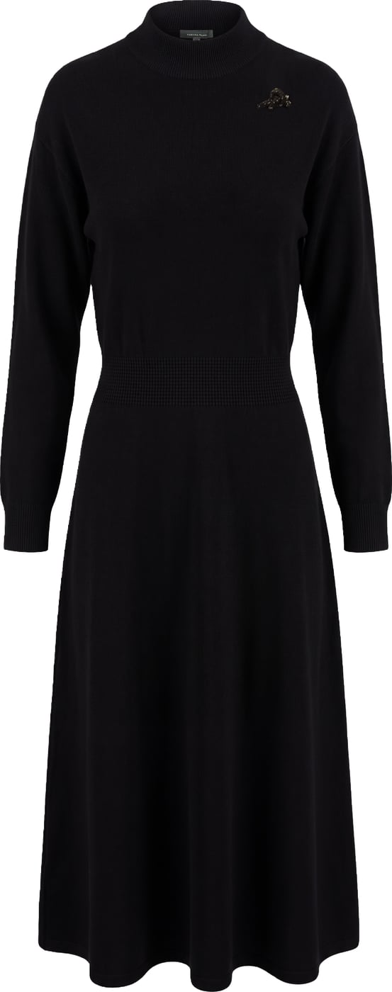 Midi dress in mixed wool and silk