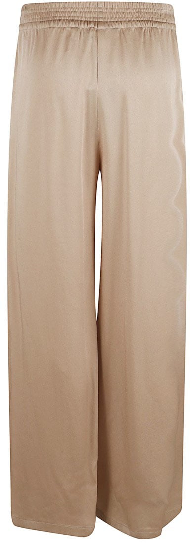 Beige Wide-Leg Trousers With Elasticated Waist