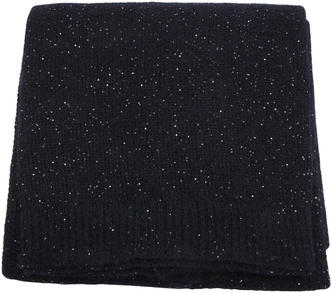 Knitted Dark Blue Scarf with Subtle Shimmer