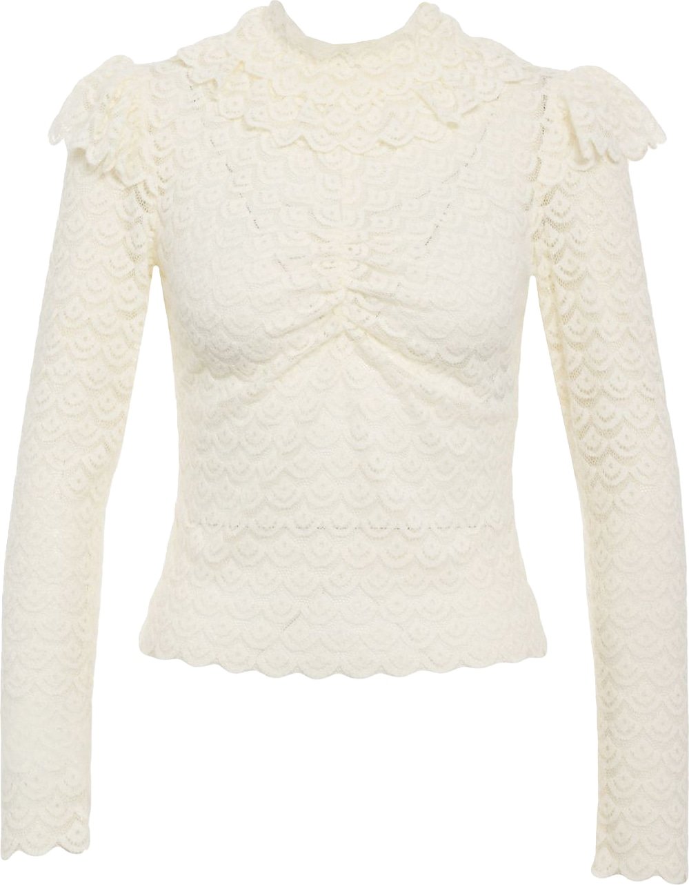 Lace top with ruffle details