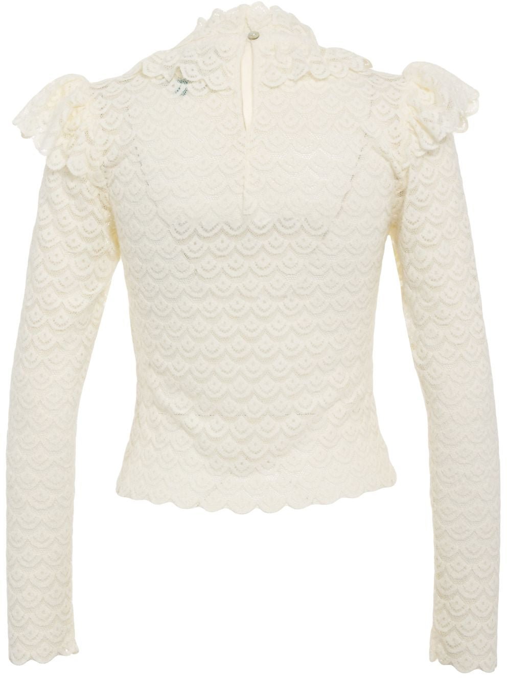 Lace top with ruffle details