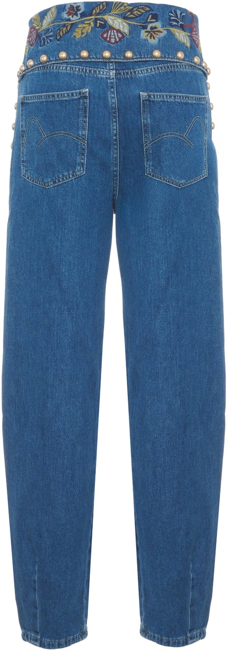 Jeans with embroidery and stud details