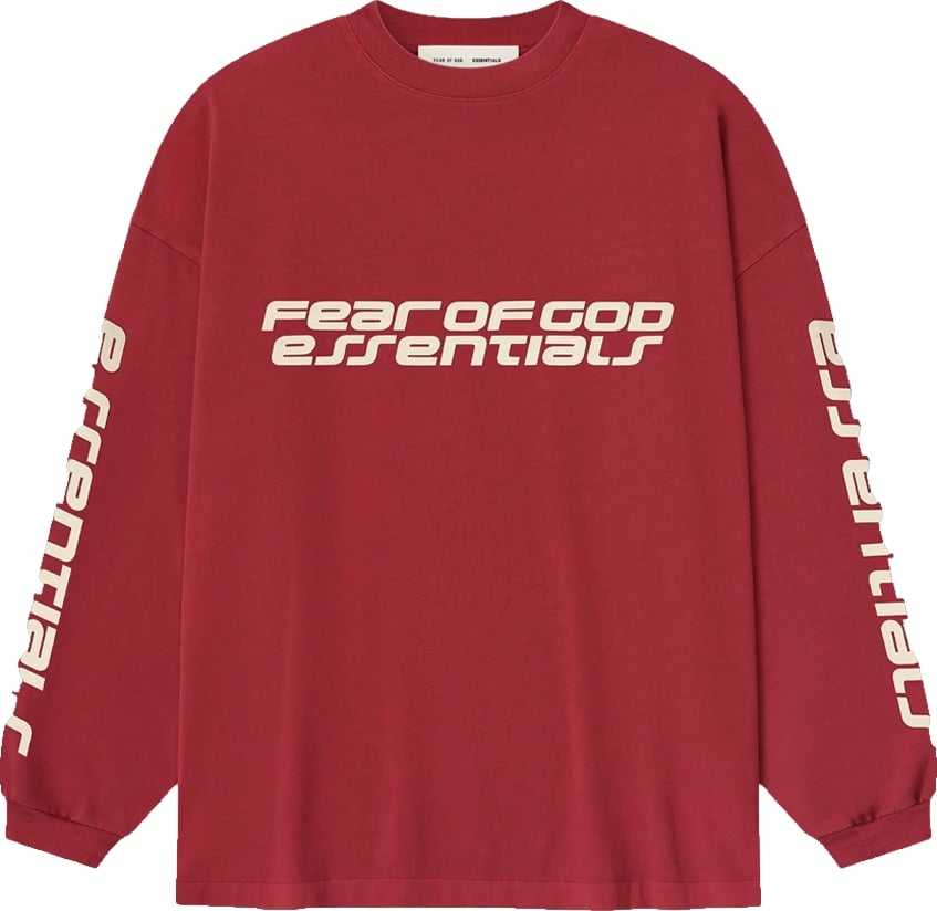 Fear of God Essentials 90s Longsleeve 'Crimson'