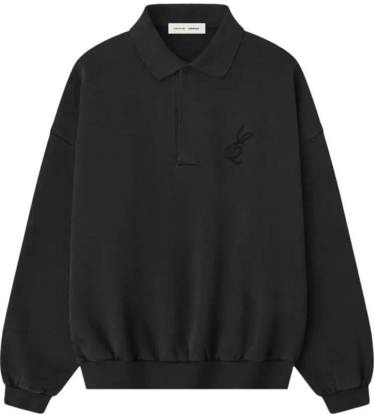 Fear of God Essentials Classic Polo Sweatshirt 'Vintage Black'