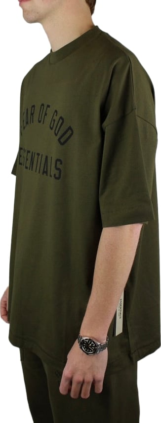 Fear of God Essentials Jersey Crewneck Tee 'Olijf'