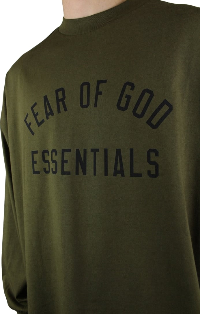 Fear of God Essentials Jersey Longsleeve Tee 'Olijf'