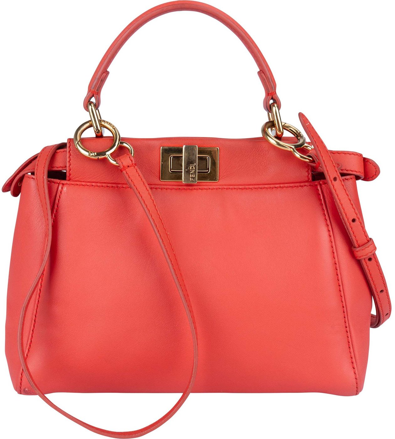 Fendi Leather Peekaboo Mini Handbag