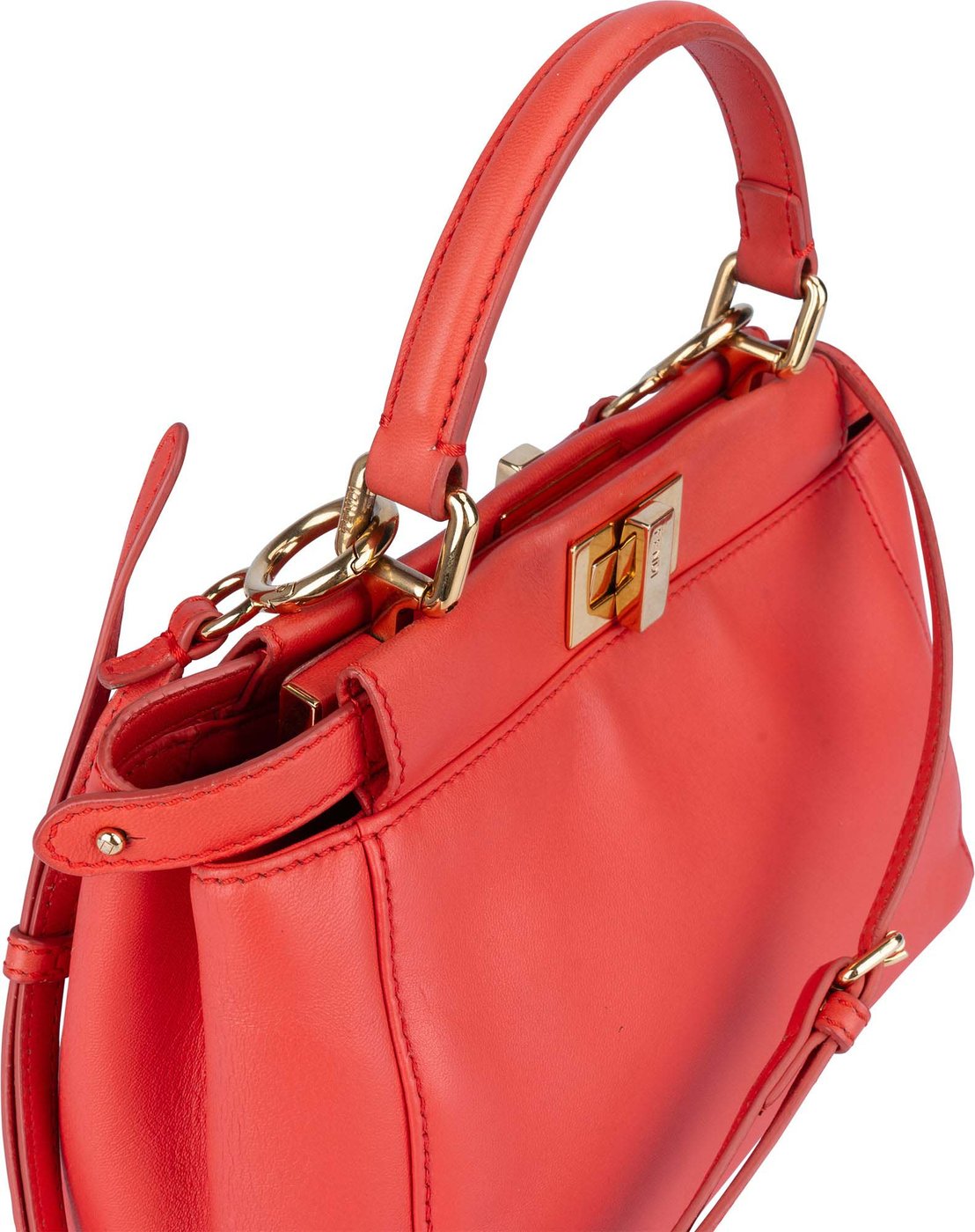 Fendi Leather Peekaboo Mini Handbag