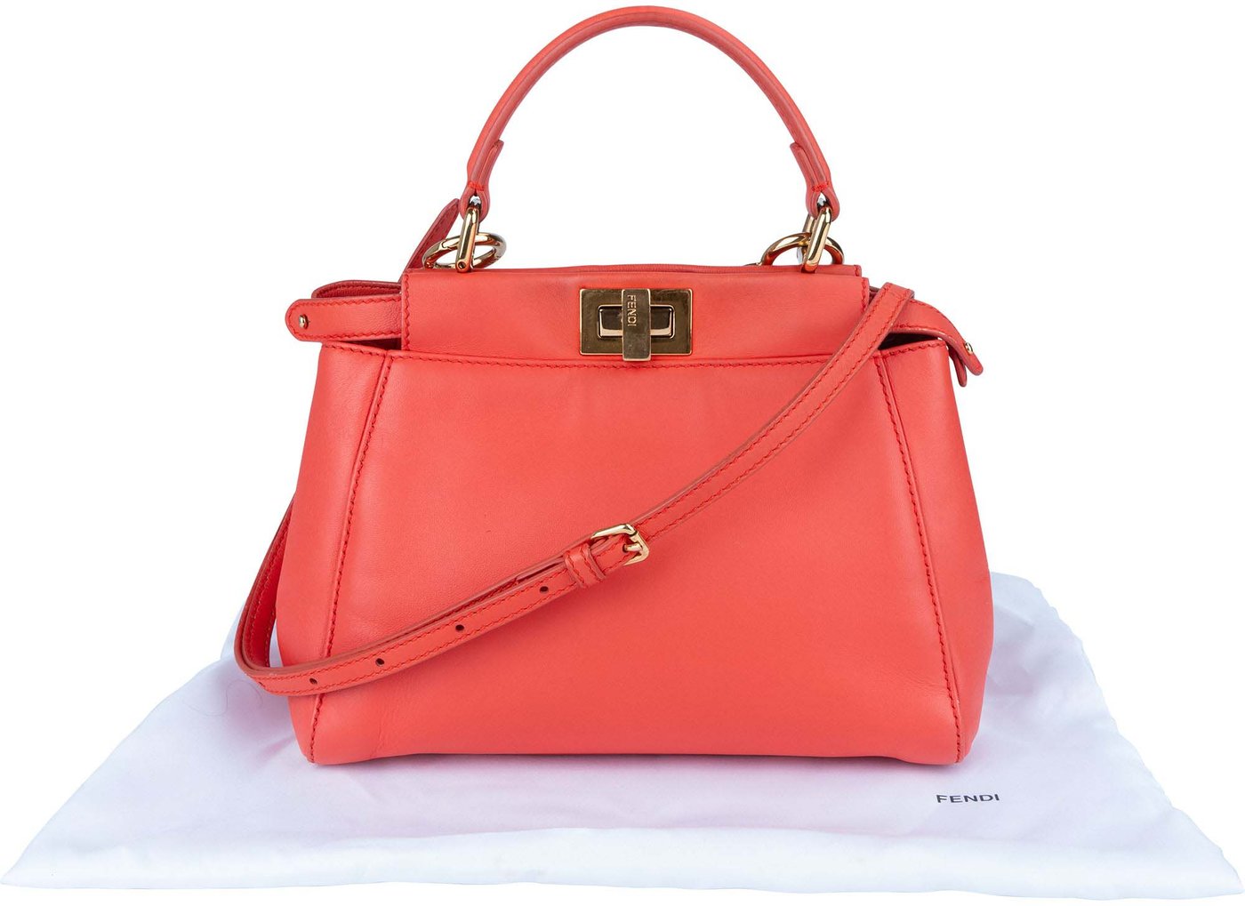 Fendi Leather Peekaboo Mini Handbag