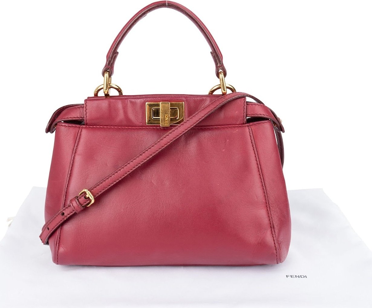 Fendi Leather Peekaboo Mini Handbag