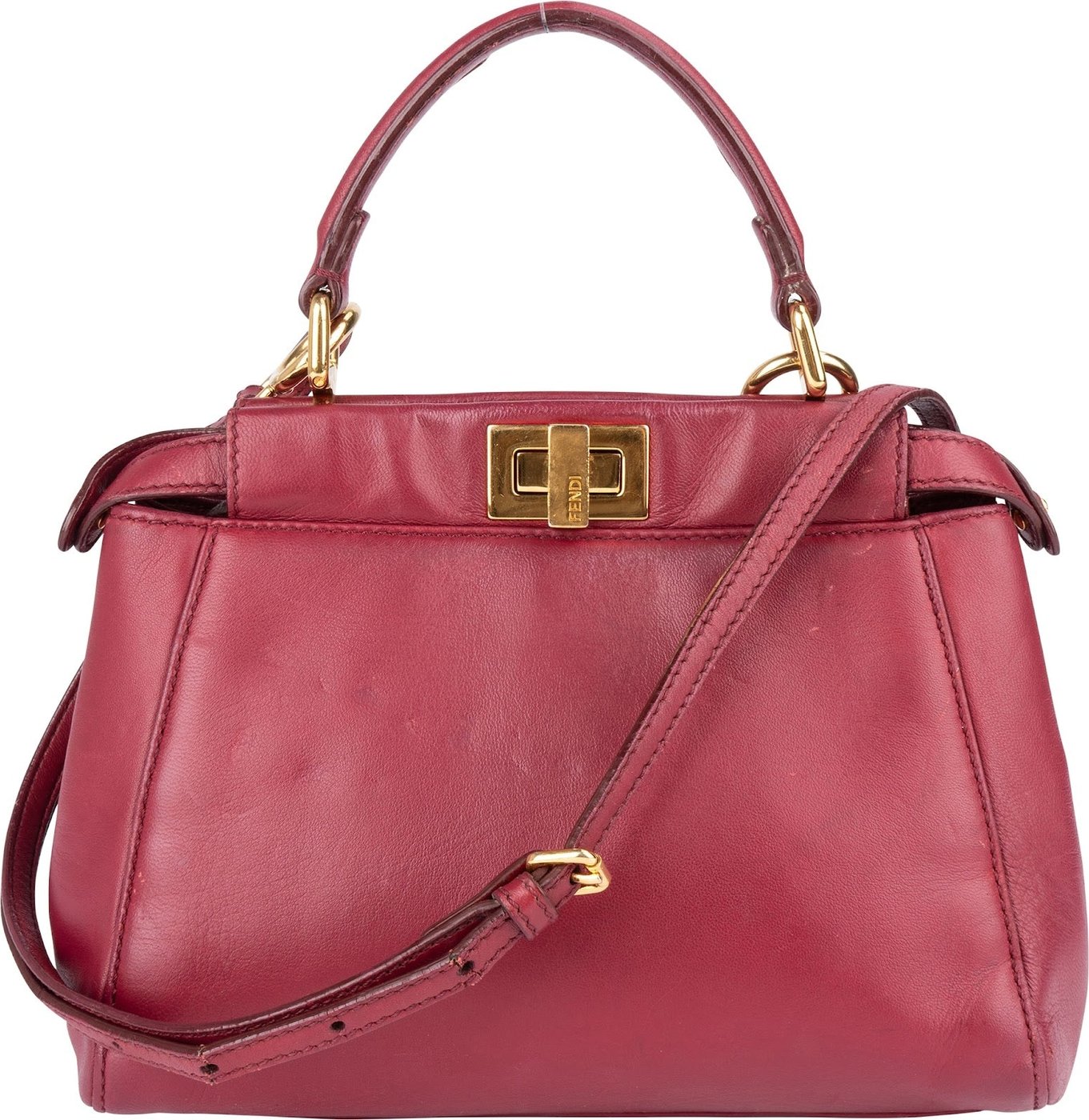 Fendi Leather Peekaboo Mini Handbag