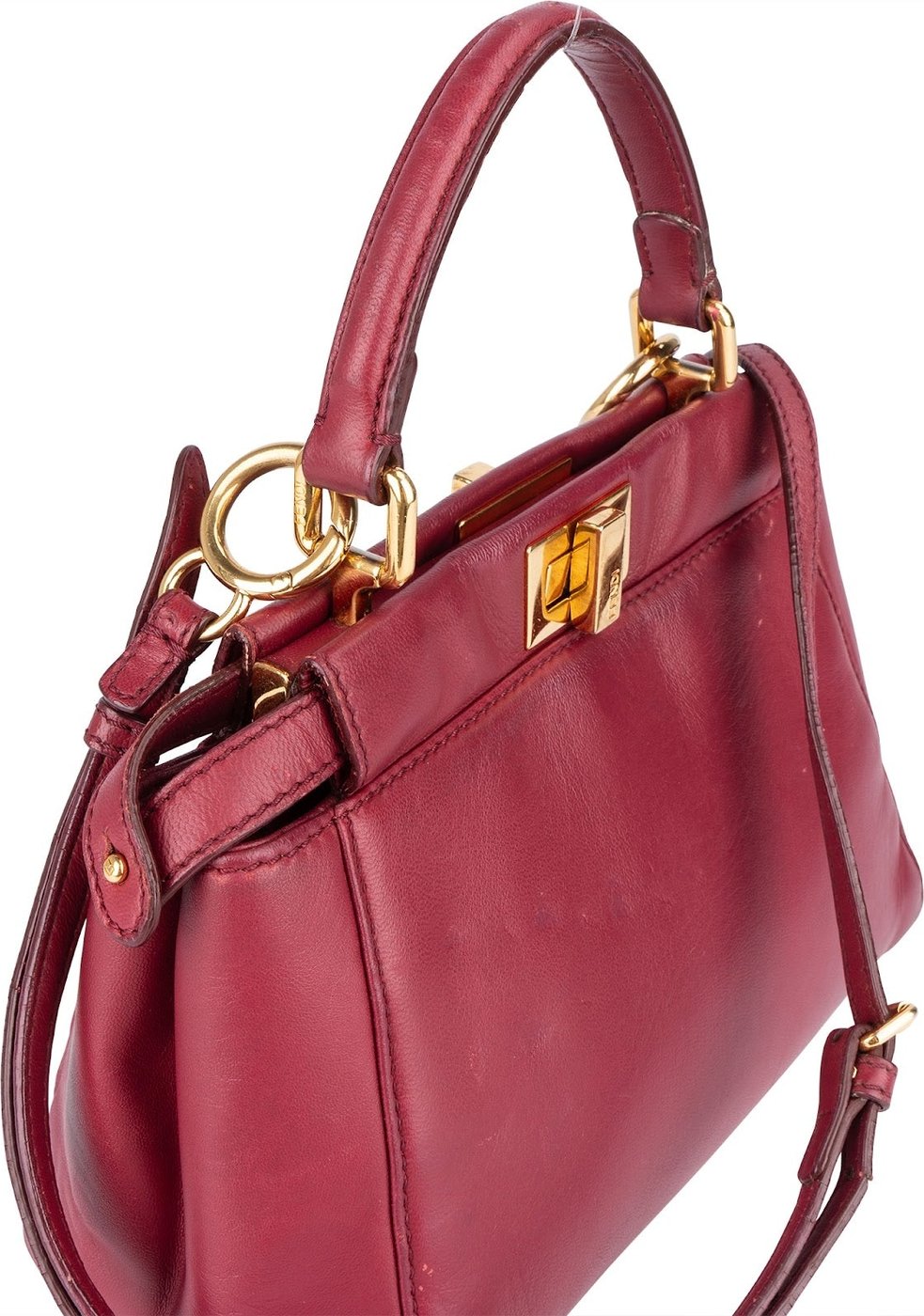 Fendi Leather Peekaboo Mini Handbag