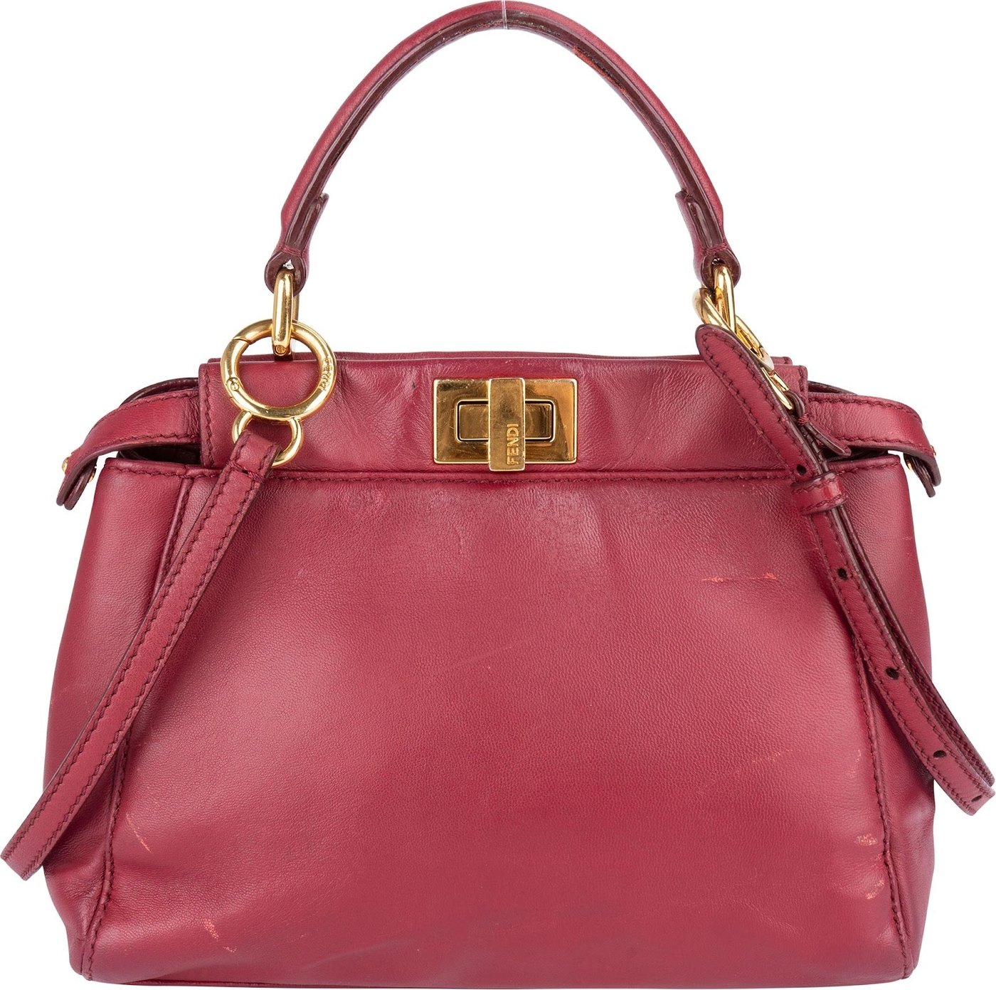 Fendi Leather Peekaboo Mini Handbag
