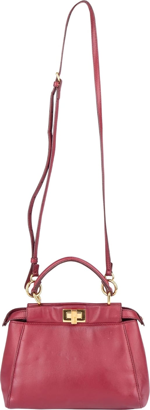 Fendi Leather Peekaboo Mini Handbag
