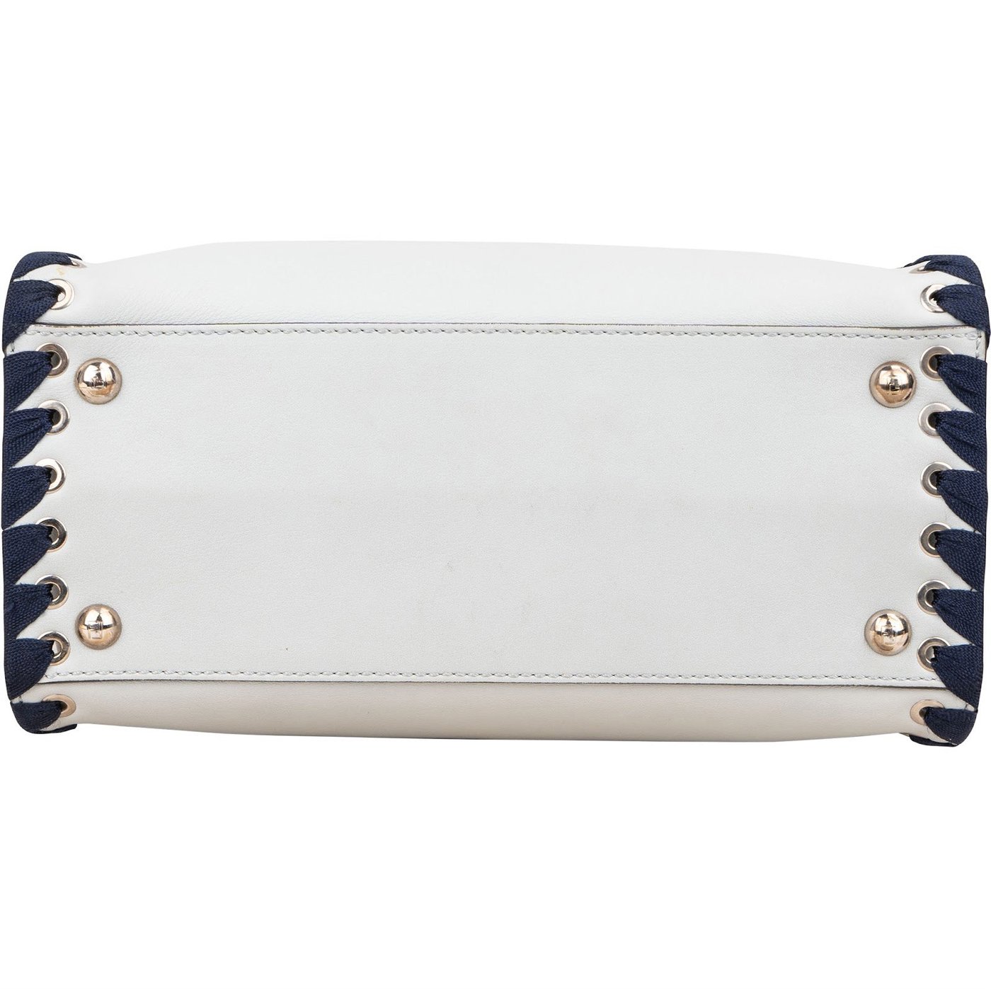 Fendi Light Blue Leather Whipstitch 2Jours Mini Handbag