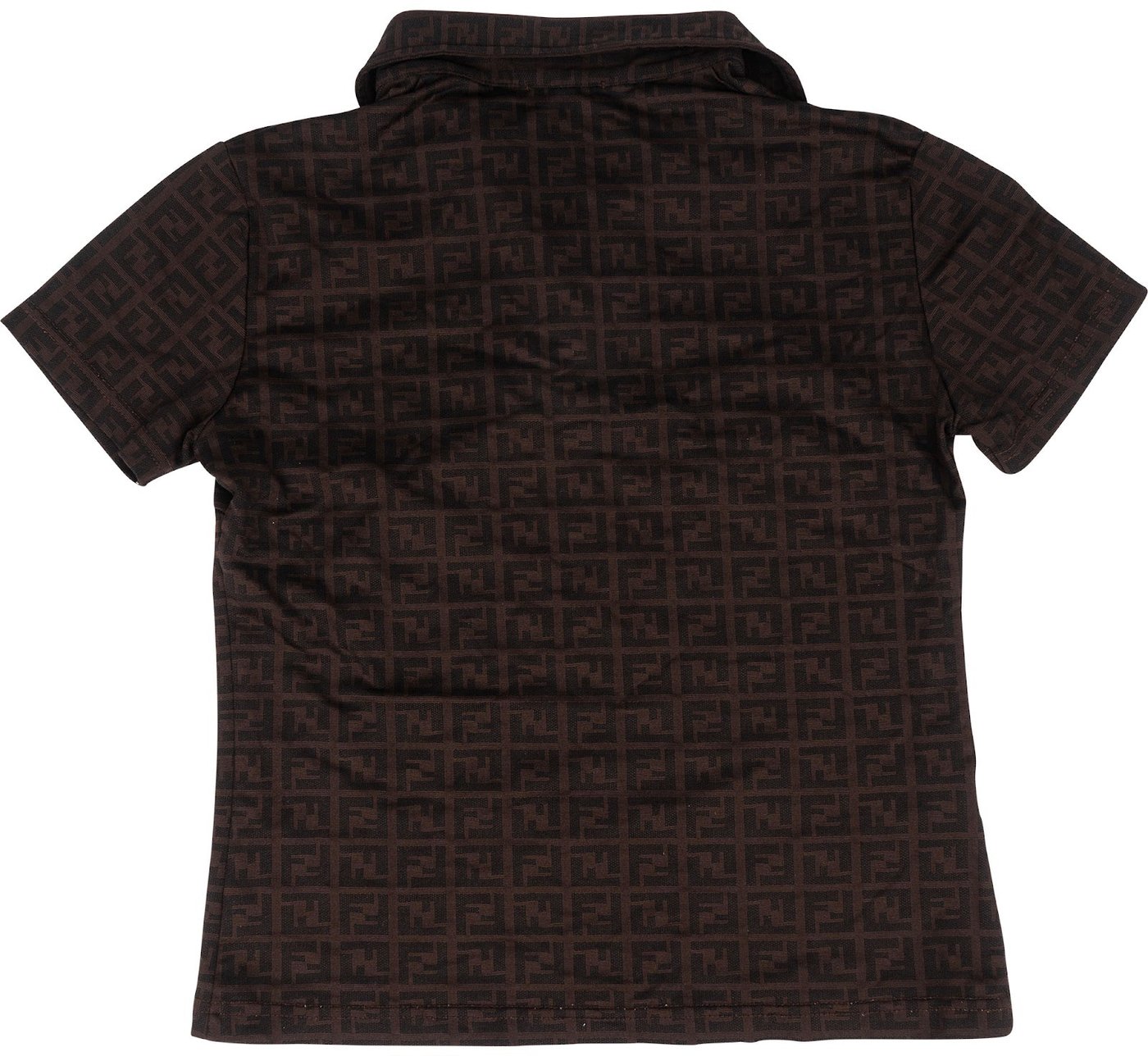 Fendi Brown Zucca Monogram Polo Shirt Top (DE38 / IT44)
