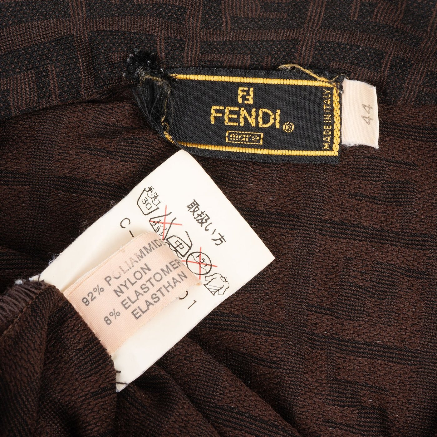 Fendi Brown Zucca Monogram Polo Shirt Top (DE38 / IT44)