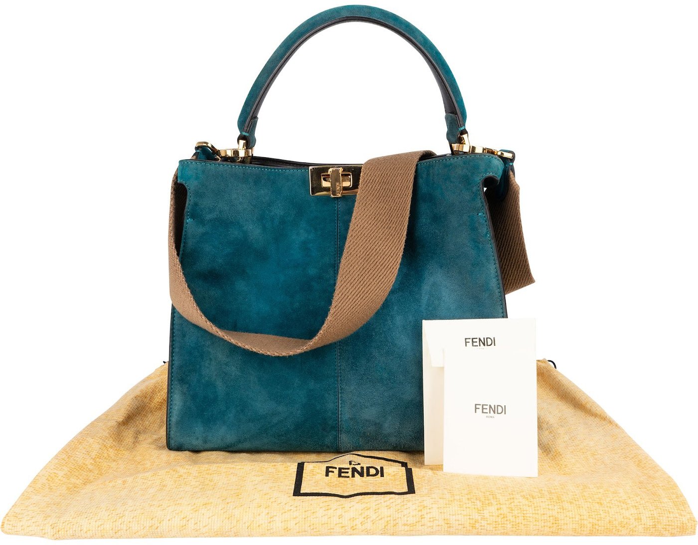Fendi Suede Peekaboo Handbag