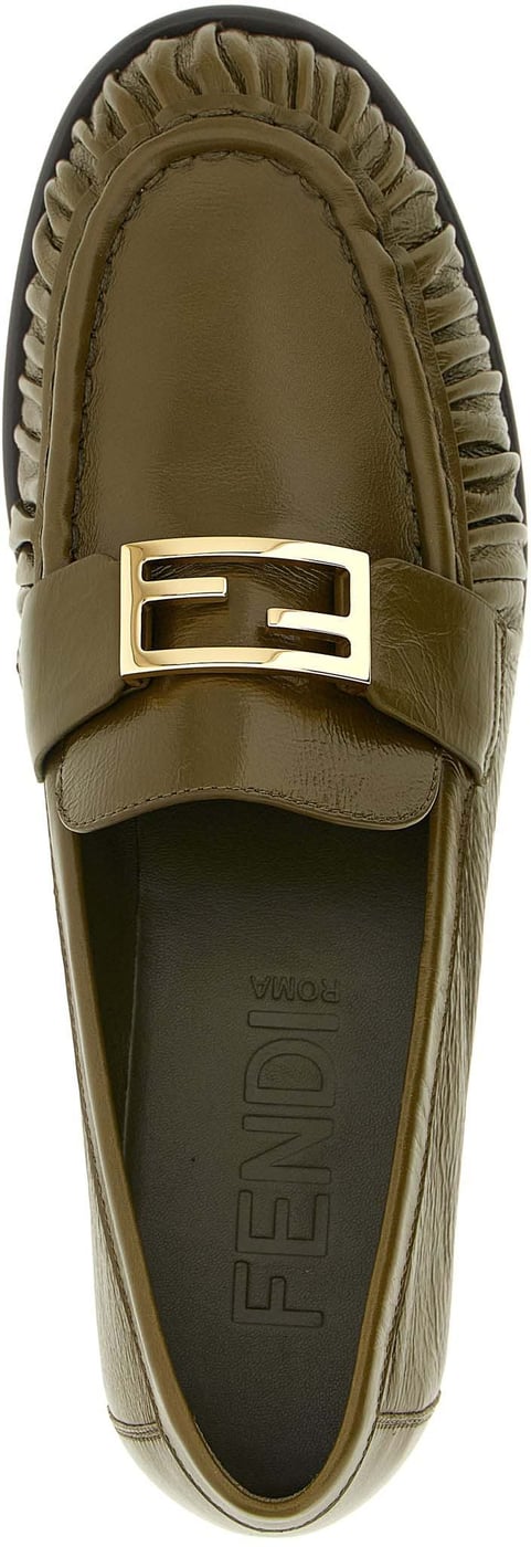 Fendi Bicolor Lamb Leather Slip-On Loafers