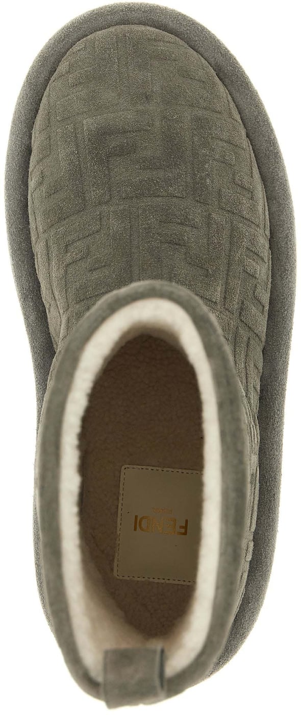 Fendi Gray Calfskin Ankle Boots