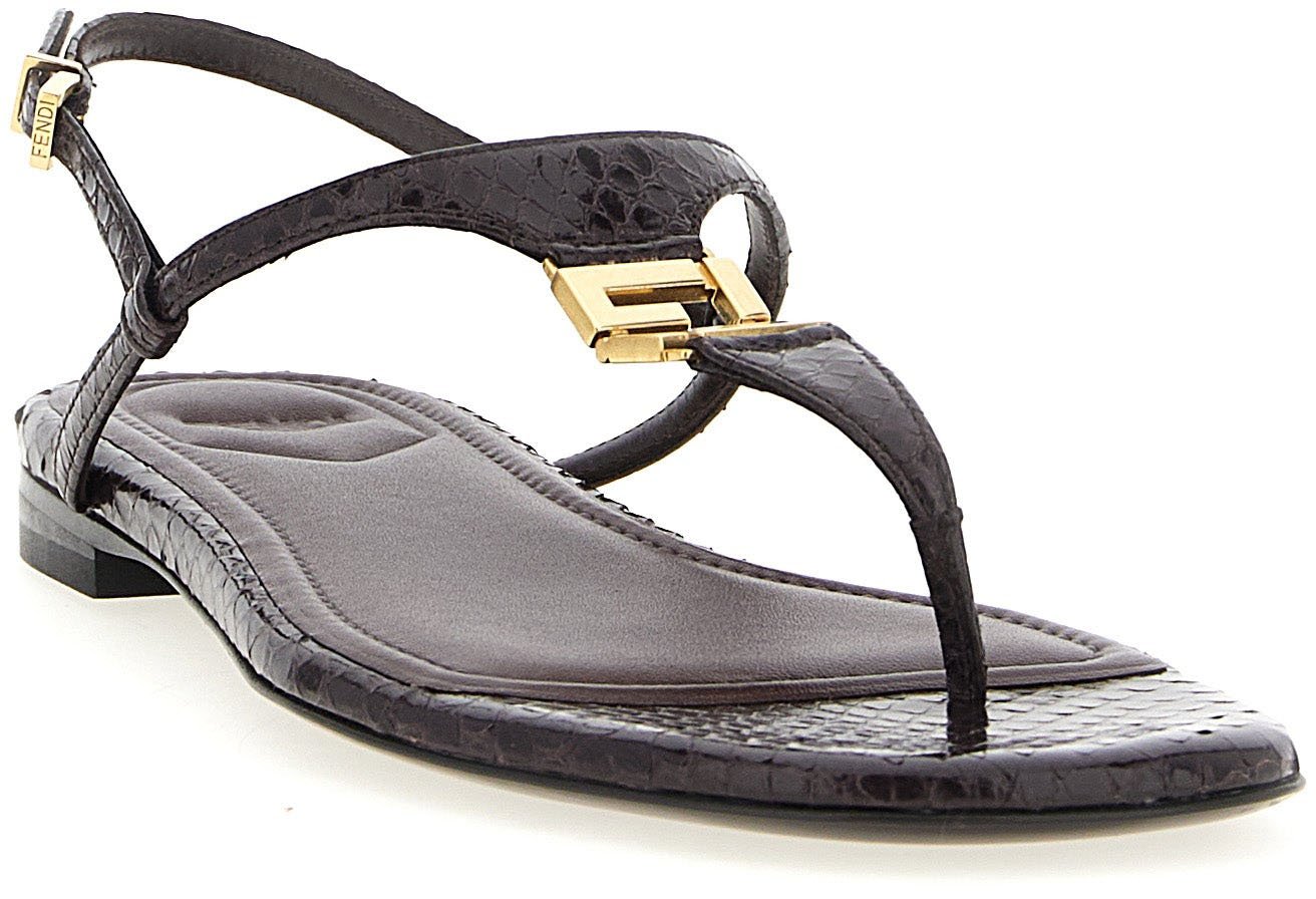Fendi Purple Elastane Flat Sandals