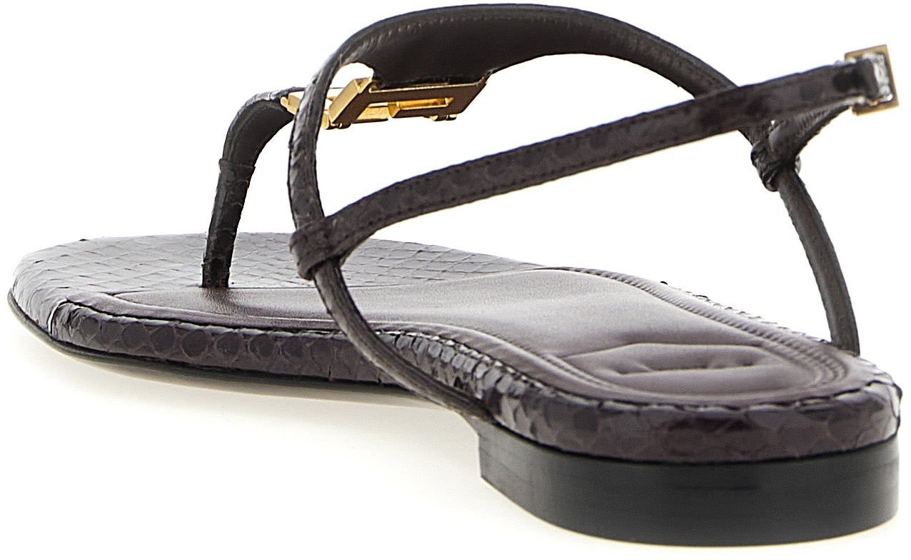 Fendi Purple Elastane Flat Sandals